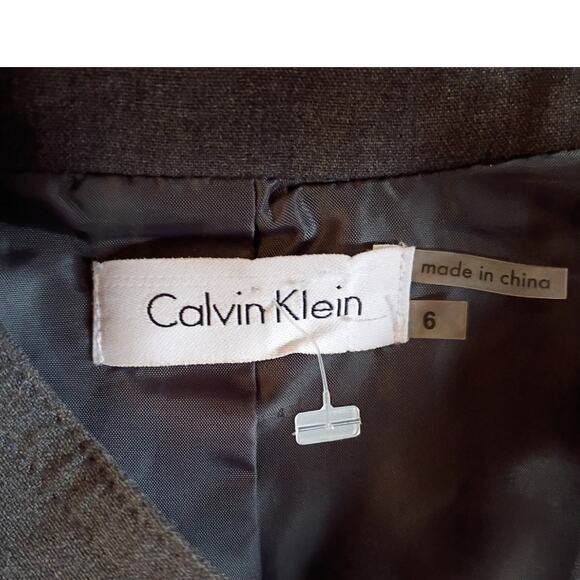 Calvin Klein Gray Cap Sleeve Sheath Dress 6 Tailored Work Office Chic Executive - Picture 7 of 12